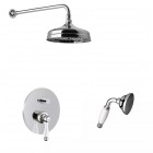 Giulini Giovanni Hermitage kompletny zestaw prysznicowy deszczownica + słuchawka retro chrom 44ZES20