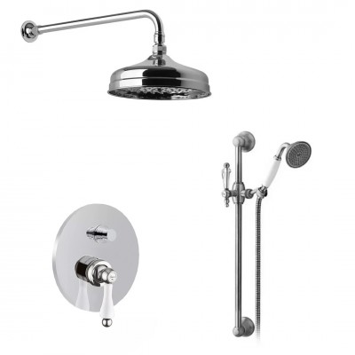 Giulini Giovanni Hermitage kompletny zestaw prysznicowy deszczownica+zestaw chrom - uchwyt przezroczysty Swarovski SWGG3HEUP3/S