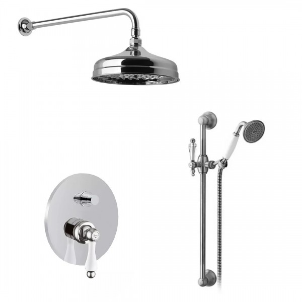 Giulini Giovanni Hermitage kompletny zestaw prysznicowy deszczownica+zestaw chrom - uchwyt przezroczysty Swarovski SWGG3HEUP3/S
