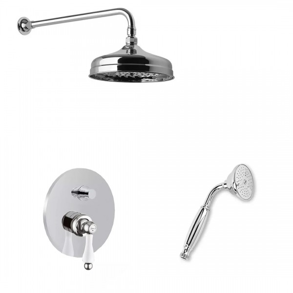 Giulini Giovanni Hermitage kompletny zestaw prysznicowy deszczownica+słuchawka chrom - uchwyt przezroczysty Swarovski 44ZES20/S