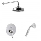 Giulini Giovanni Hermitage kompletny zestaw prysznicowy deszczownica+słuchawka chrom - uchwyt przezroczysty Swarovski 44ZES20/S