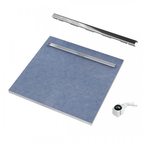 Schedpol Slight Line brodzik podpłytkowy 1-spadowy 80x80 cm z rusztem steel 10ST.1S2-8080