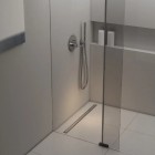 Schedpol Slight Line brodzik podpłytkowy 1-spadowy 130+50x80 cm z rusztem steel krótki bok 10ST.1S2-80180