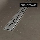 Schedpol Slight Line brodzik podpłytkowy 1-spadowy 130+50x80 cm z rusztem stamp krótki bok 10ST.1S3-80180