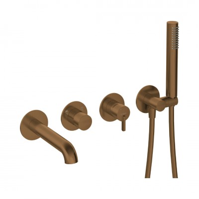 Deante Silia bateria wannowa 4-otworowa podtynkowa brąz szczotkowany BQS_C18P