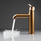 Deante Silia bateria umywalkowa stojąca brąz szczotkowany BQS_C20M