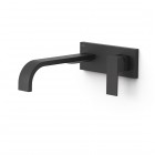 Tres Cuadro bateria umywalkowa podtynkowa wylewka 24 cm czarny mat 00630032NM