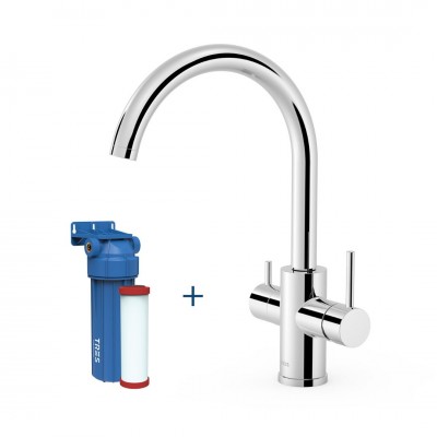 Tres bateria kuchenna stojąca z zestawem filtrującym chrom 23045402