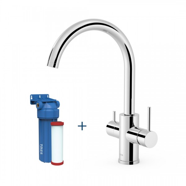 Tres bateria kuchenna stojąca z zestawem filtrującym chrom 23045402