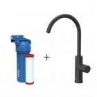 Tres bateria do wody filtrowanej stojąca z zestawem filtrującym czarny mat 23050401NM