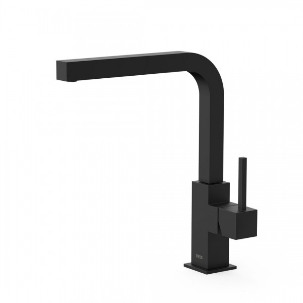 Tres Cuadro Tres bateria kuchenna stojąca z wyciąganą wylewką czarny mat 006437NM