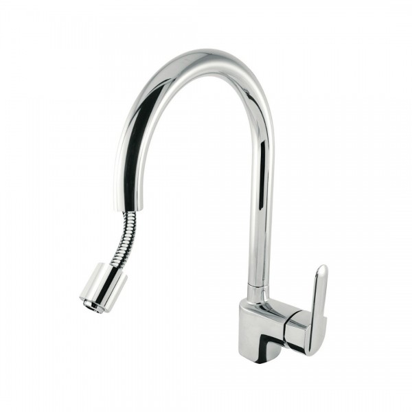 Tres Top Tres bateria kuchenna stojąca z wyciąganą wylewką chrom 114444