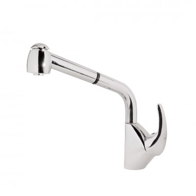 Tres Essential bateria kuchenna stojąca z wyciąganą wylewką chrom 03044401