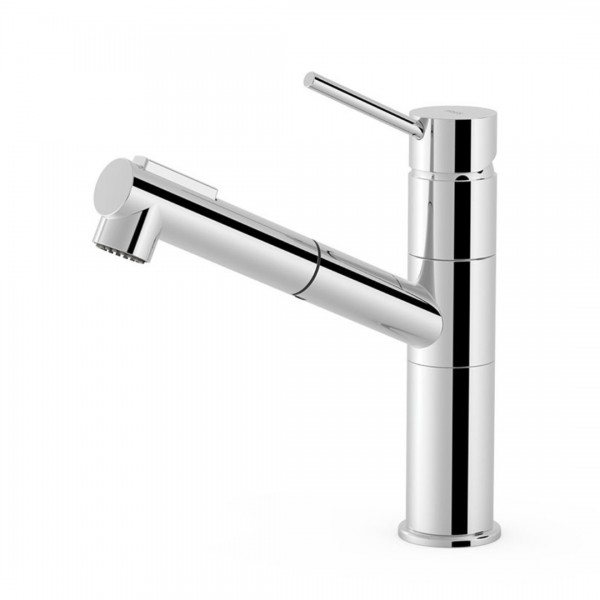 Tres Essential bateria kuchenna stojąca z wyciąganą wylewką chrom 03043401