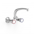 Tres Essential bateria kuchenna ścienna chrom 123217