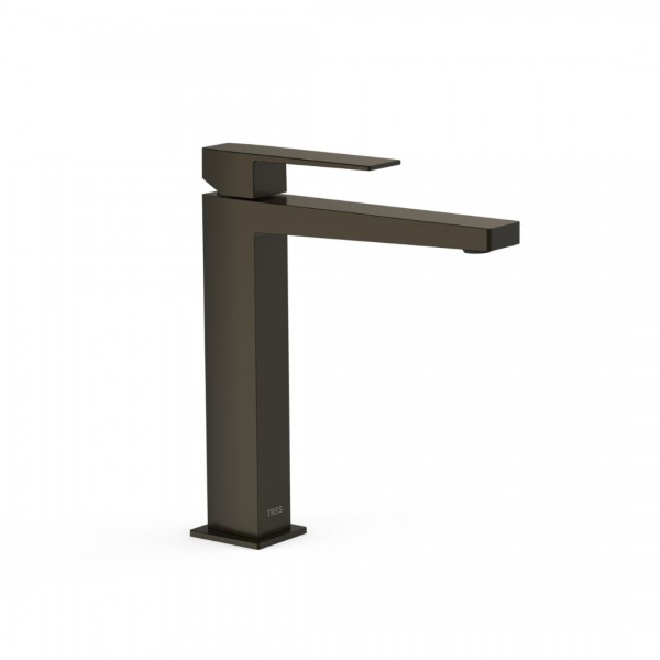 Tres Slim bateria umywalkowa stojąca wysoka czarny brąz 20210303KMB