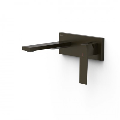 Tres Slim bateria umywalkowa podtynkowa wylewka 18 cm czarny brąz 20230031KMB