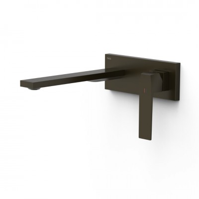 Tres Slim bateria umywalkowa podtynkowa wylewka 24 cm czarny brąz 20230032KMB
