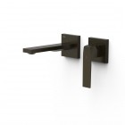 Tres Slim bateria umywalkowa podtynkowa wylewka 18 cm czarny brąz 20230021KMB