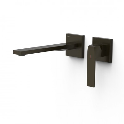 Tres Slim bateria umywalkowa podtynkowa wylewka 24 cm czarny brąz 20230022KMB