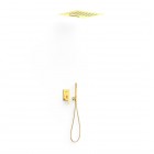 Tres Slim zestaw prysznicowy podtynkowy deszczownica 50x50 cm złoty połysk 20227302OR