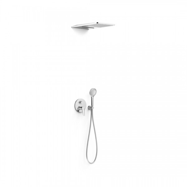 Tres Fuji zestaw prysznicowy podtynkowy deszczownica 28x55 cm chrom 28127301