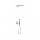 Tres Fuji zestaw prysznicowy podtynkowy deszczownica 28x55 cm chrom 28127301