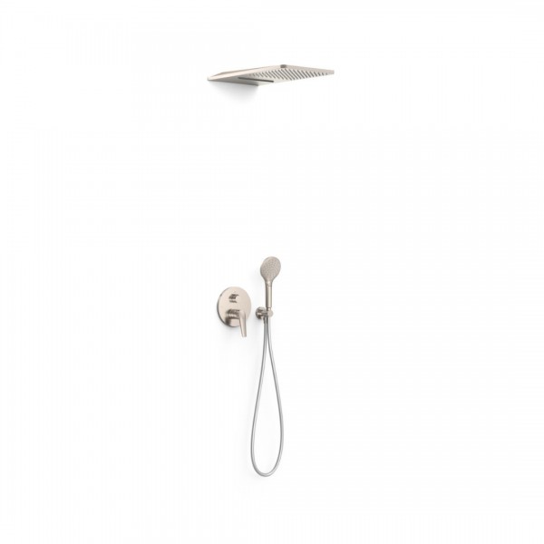 Tres Fuji zestaw prysznicowy podtynkowy deszczownica 28x55 cm stal 28127301AC