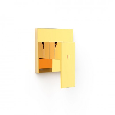 Tres Cuadro bateria prysznicowa podtynkowa złoty połysk 10627810OR