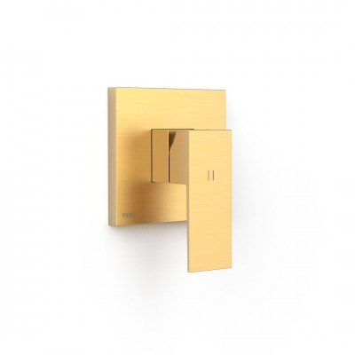 Tres Cuadro bateria prysznicowa podtynkowa złoty mat 10627810OM