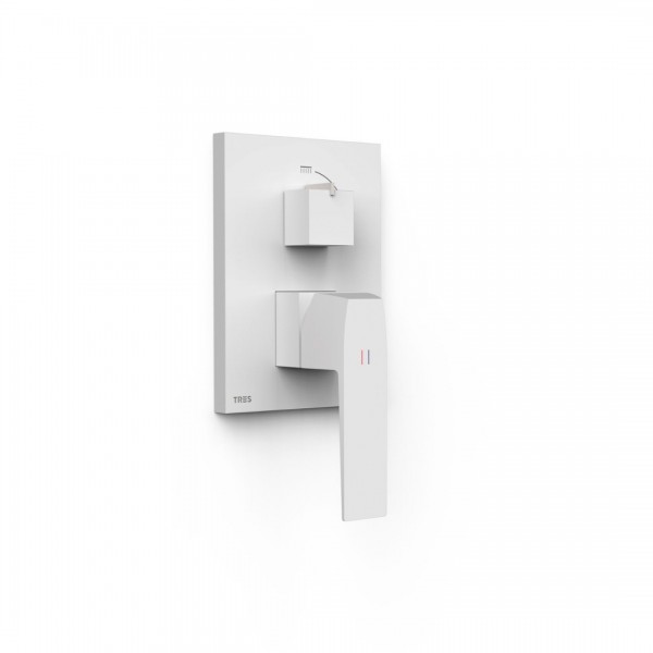 Tres Slim bateria wannowo-prysznicowa podtynkowa biały mat 20228110BM