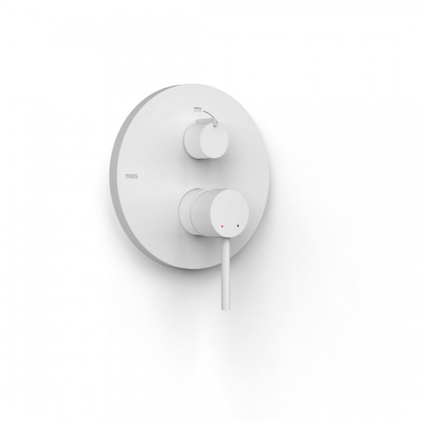Tres Study bateria wannowo-prysznicowa podtynkowa biały mat 26228110BM