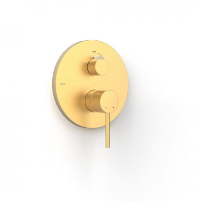 Tres Study bateria wannowo-prysznicowa podtynkowa złoty mat 26228110OM
