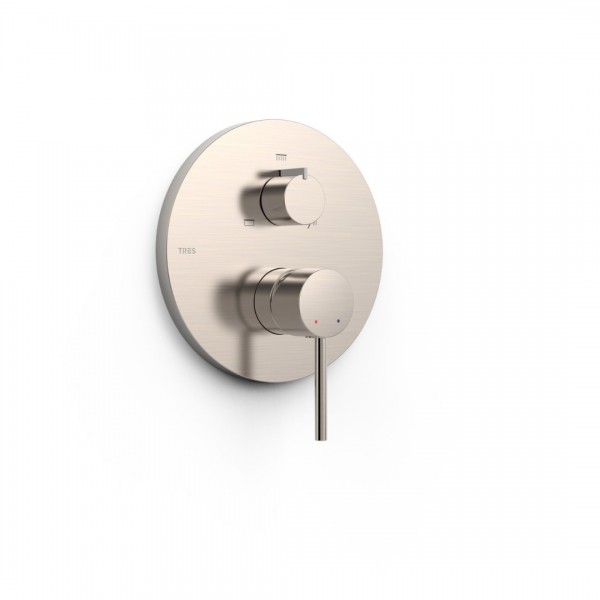 Tres Study bateria wannowo-prysznicowa podtynkowa 3 wyjścia stal 26227310AC