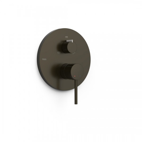 Tres Study bateria wannowo-prysznicowa podtynkowa 3 wyjścia czarny brąz 26227310KMB