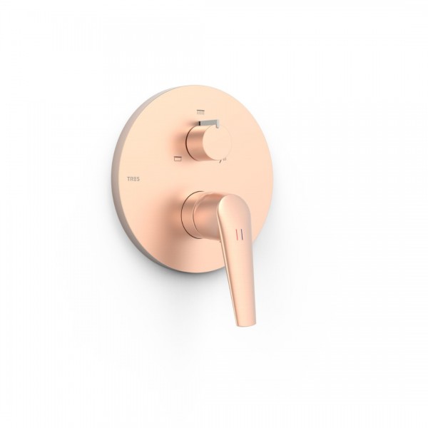 Tres Fuji bateria wannowo-prysznicowa podtynkowa 3 wyjścia złoto różowe mat 28127310OPM
