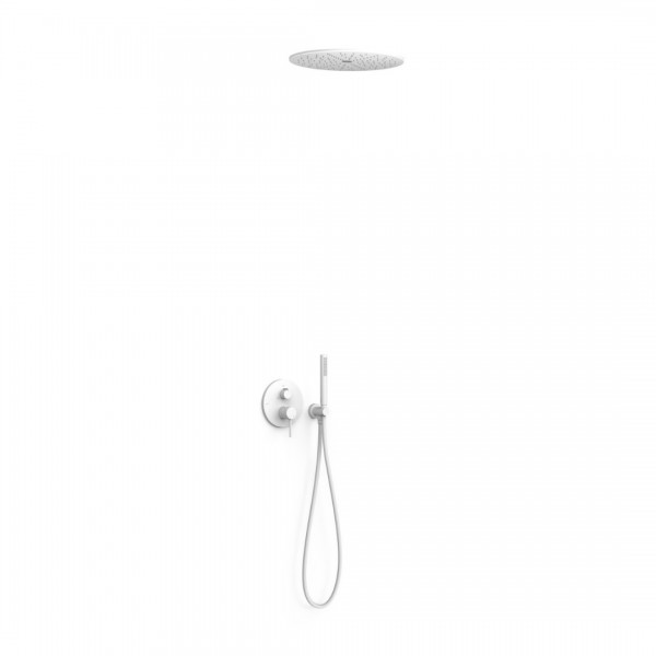 Tres Study zestaw prysznicowy podtynkowy deszczownica 40,5 cm biały mat 26227301BM