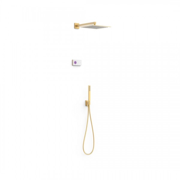 Tres Shower Technology zestaw prysznicowy podtynkowy deszczownica 30 cm złoty mat 09286563OM