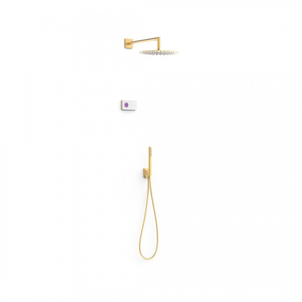 Tres Shower Technology zestaw prysznicowym podtynkowy deszczownica 30 cm złoto mat 09286558OM