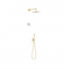 Tres Shower Technology zestaw prysznicowym podtynkowy deszczownica 30 cm złoto mat 09286558OM