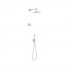 Tres Shower Technology zestaw prysznicowym podtynkowy deszczownica 30 cm złoto różowe mat 09286558OPM