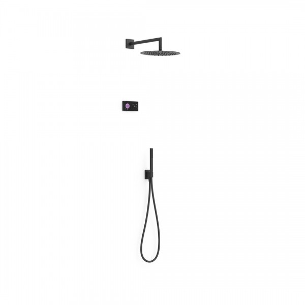 Tres Shower Technology zestaw prysznicowym podtynkowy deszczownica 30 cm czarny mat 09288558NM