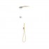 Tres Shower Technology zestaw prysznicowy podtynkowy deszczownica 21x55 cm złoty mat 09286551OM