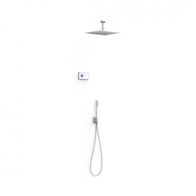 Tres Shower Technology zestaw prysznicowy podtynkowy deszczownica 30 cm biały mat 09286564BM
