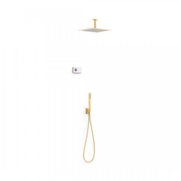 Tres Shower Technology zestaw prysznicowy podtynkowy deszczownica 30 cm złoty mat 09286564OM
