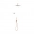 Tres Shower Technology zestaw prysznicowy podtynkowy deszczownica 30 cm złoto różowe mat 09286564OPM