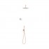 Tres Shower Technology zestaw prysznicowy podtynkowy deszczownica 30 cm złoto różowe mat 09286567OPM