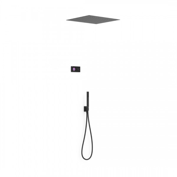 Tres Shower Technology zestaw prysznicowy podtynkowy deszczownica 50 cm czarny mat 09288561NM