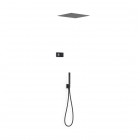 Tres Shower Technology zestaw prysznicowy podtynkowy deszczownica 38 cm czarny mat 09288552NM