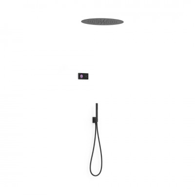Tres Shower Technology zestaw prysznicowy podtynkowy deszczownica 50 cm czarny mat 09288557NM